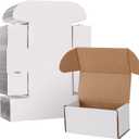 WIFTREY 100 Pack 4.6x2.2x2.2 Small Shipping Boxes for Packing Small Business, White Corrugated Cardboard mailing Box for Shipping