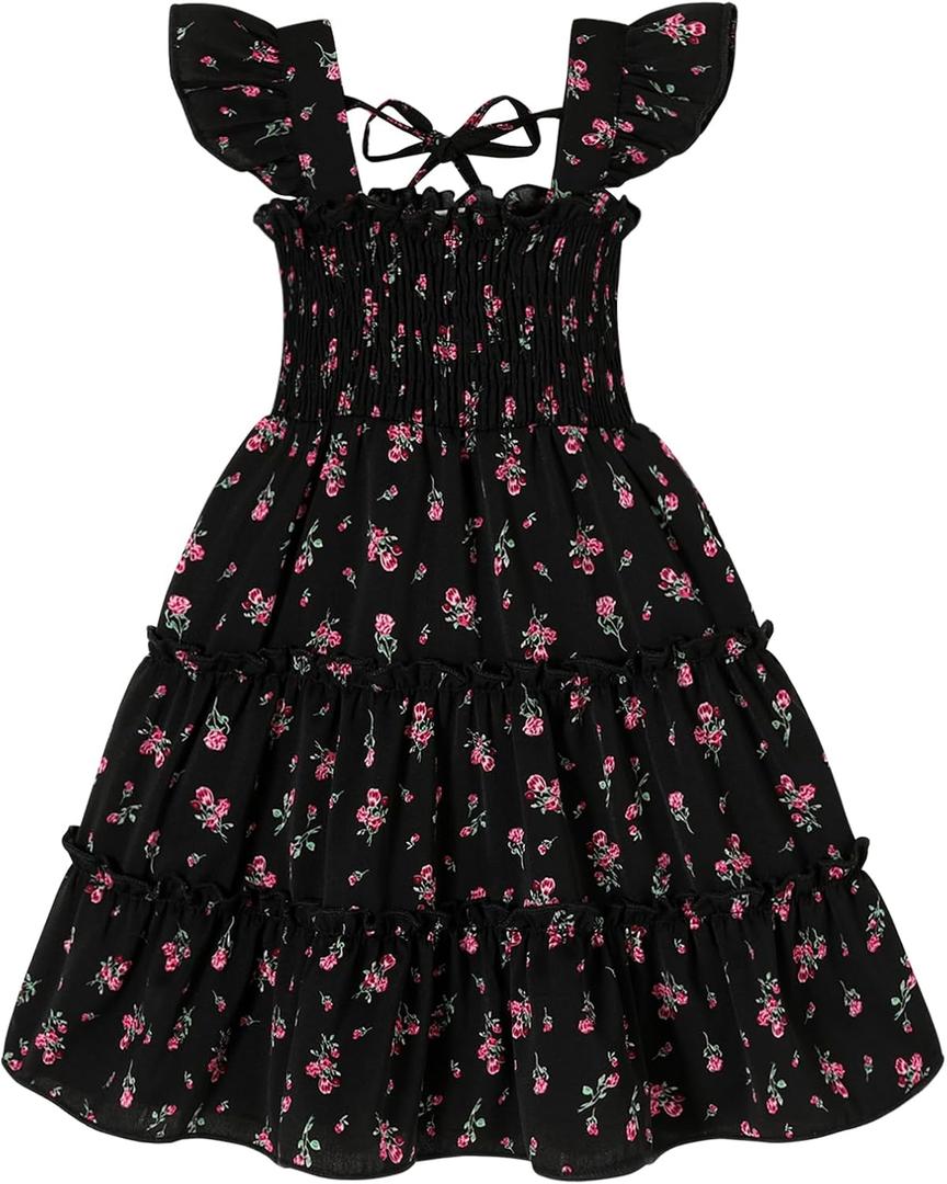 YOUNGER TREE Toddler Girl Dress Kids Sleeveless Ruffle Dresses for Girls Summer Outfits Beach Sundress, Size: 3-4T