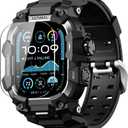 ULTIMAL Rugged Case with Band for Apple Watch 49mm,Compatible with Apple Watch Ultra 3/2/1, Military Grade Shockproof Bumper Cover for iWatch Tactical Band Men (49mm,Black)