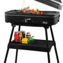 Artestia 1800W Electric Outdoor Grills with Lid Indoor Smokeless Grill for Balcony with Temperature Control Portable Removable Stand Grill for Cooking, BBQ Party, Family