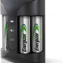 Energizer Recharge Pro Rechargeable AAA and AA Battery Charger With 4 NiMh Rechargeable AA Batteries, Provides a Full Charge in 3 Hours