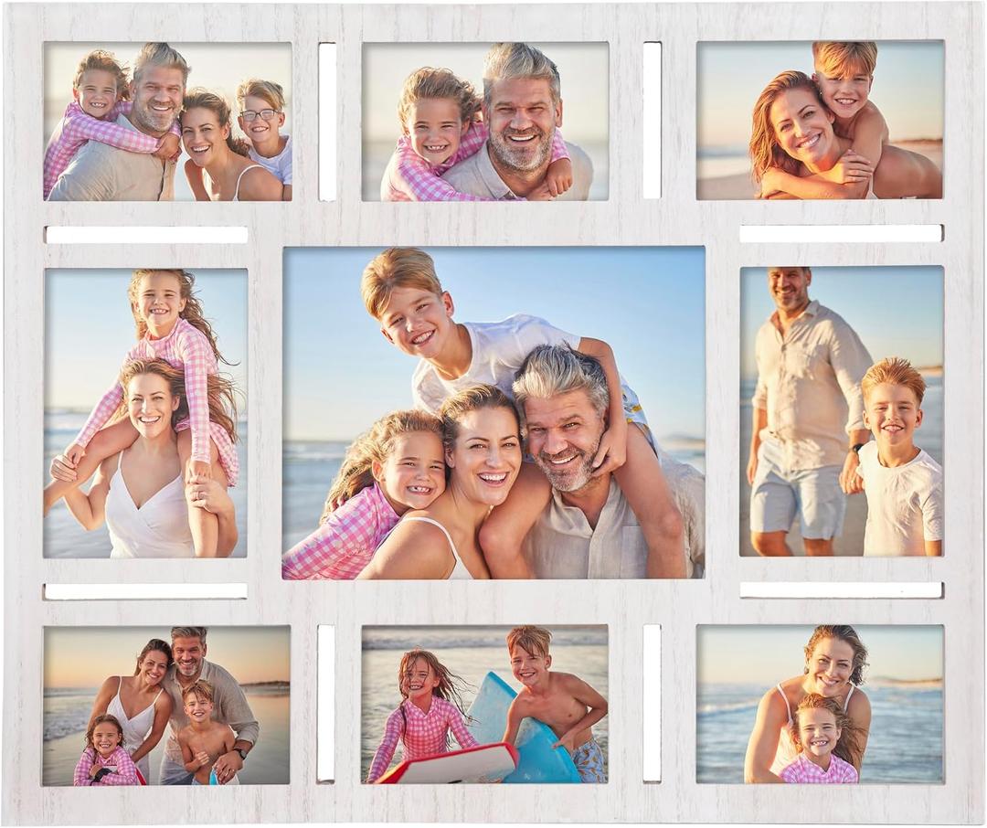 9-Opening White 5x7 Collage Picture Frame Wall Decor Multi-Size
Fits 5x7, 8x10 & 4x6 Photos – Photo Display Frame for Home Wall Mounting Vertically or Horizontally