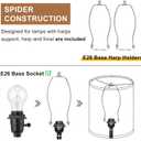 Tall Drum Lamp Shades Set of 2, 10"Top x10" Bottom x 13"High, Beige Lampshade for Table Lamp Floor Lamp, Replacement Lampshades Natural Linen Handcrafted, Spider, Harp Holders Included, Easy Assembly