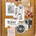 18" x 24" Bulletin Board, Round-Edged Rectangle Rattan Corkboard, Wooden Frame Boho Style Wall Organizer,4560Teng