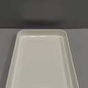 TableCraft 80012 Enamelware Collection Serving Tray, Solid White with Black Rim, Porcelain over Steel, Oven-to-Table, Retro Style, Induction Ready, Indoor/Outdoor Use, 16" x 11.5" x 1.5"