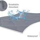 Crib Mattress Protector Sheets Fitted Waterproof Crib Mattress Pad Cover, Noiseless & Machine Wash 100% Absorbent Crib/Toddler Mattress Protector Sheet Quilted, Gray, 52" x 28"