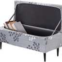 FUANGUI Ottoman Cover Slipcovers Rectangular Printed Folding Stretch Storage Bench Footrest Sofa Stool Covers Footstool Protector Cover with Elastic Bottom, Removable Washable, Medium (16)