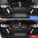 Jaronx Compatible with BMW Grill Inserts for 2 5 6 7 X1 X2 Series,F10 F11 F45 F12 F13 F01 F02 F48, Compatible with BMW V Brace Wrap Covers Blue Grill Stripes Front Insert Trims Stripes (Red)