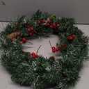 22" Christmas Wreath, Front Door Xmas Wreath, Winter Green, 2024 Holiday Pick, Arrives Decorated with Pine Cones & Berries