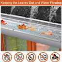 5 inch Gutter Guard, 13 Pack-52ft, Aluminum Rain Gutter Guard, DIY Leaf Filter Gutter Guard Protection Cover, Raptor Mesh Gutter Screen Cleaning Tools for Downspout, Roof, with Screws
