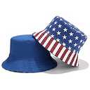 Bucket Hat Cotton Double-Side-Wear Reversible Sun Hat for Women Men, Summer Vacation Travel Beach Packable Fisherman Hat
