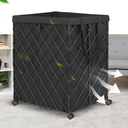 Brand: BKNROIHB
Multifunctional Laundry Basket with Wheels, Rolling Hamper, Detachable Lining, Metal Frame - Ideal for Bedrooms, Bathrooms, Laundry Rooms(Balck+Black)