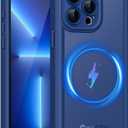 COOLQO Magnetic for iPhone 13 Pro Case, Dual Layer Matte Scratch-Resistant, Blue
