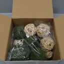 36 Pcs Wicker Rattan Balls Decorative Balls for Vase Centerpiece Bowls Orbs Filler for Spring Summer Craft, Wedding Party, Potpourri Decor, 4 Sizes (Fresh Color)