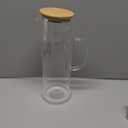 hjn Glass Pitcher with Lid Glass Water Carafe with Handle, Fridge Water Jug Cold or Hot Beverages, Iced Tea, Milk, Juice 1500ml/51oz &