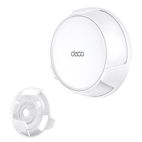 Wall Mount Holder for TP-Link Deco BE23/BE25/BE3600/BE5000 WiFi 7 Mesh Wi-Fi System – Space-Saving Bracket with Hidden Cable Management, Secure & Stylish Design for Home and Office(White, 1-Pack)