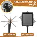 Sign Holder Stand 8.5x11 Inch, Adjustable Sign Stand with 360 Rotated Frame, Floor Standing Sign Holder, Snap-Open Frame Display, Outdoor Indoor Poster Display for advertising, Malls, Black