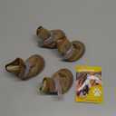 QUMY 4PCS Dog Shoes for Small Dogs, Hot Pavement Summer Puppy Dog Boots & Paw Protectors with Soft Anti-Slip Rubber Sole, Mesh Breathable Dog Booties for Hardfloors, Walking Running Khaki Size 2