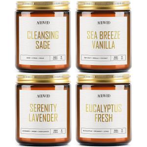 AOOVOO Scented Candles - 4PC Candle Set, 36 oz Soy Candles, Soy Candle for Home Scented, Lavender/Vanilla/Eucalyptus/Sage