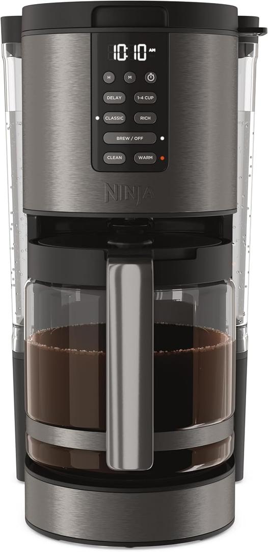 Ninja Programmable XL 14-Cup Coffee Maker PRO, 14-Cup Glass Carafe, Freshness Timer, with Permanent Filter, Black Stainless Steel, DCM201BK (Black Stainless Steel)