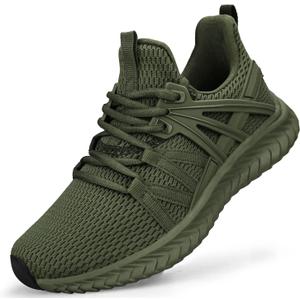Abboos Women's Sneakers Walking Shoes - Slip on Tennis Casual Athletic Shoes Memory Foam Lightweight Gym Work Shoe ​Green Size 9.5