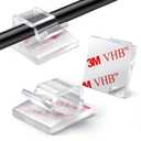 100PCS Cable Clips, Adhesive Wire Clips Strong Cord Clips Wire Holders, Cable Management Clips for Desk, Wall, Car, TV, Ethernet Cable (Clear, Medium)