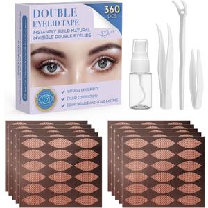 Natural Invisible Eyelid Tape 360pcs to Enhance Beauty-Waterproof Lace Eyelid Lifter Strips for Instantly Lift Sagging Eyelids, Eyelid Tape for Hooded Eyes Invisible Suitable for Various eyelids