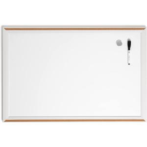 U Brands Magnetic Dry Erase Board White Board, 30" x 20", Modern White Wood Style Pin-It Frame, Includes Marker and Magnet