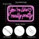 You're Like Really Pretty Neon Signs for Wall DecorLED Neon Lights Suitable for Bedroom Wedding Party Christmas Gift Art 5V Power Adapter