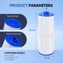 6CH-960 Spa Filter Compatible with PJW60TL-F2S,Jacuzzi Filters J-300, J400,Filbur FC-2800,6540-476, 6540-383,60 Sq. Ft Hot Tub Filter Cartridge with Closed Handle(Not be Removed),2-Pack