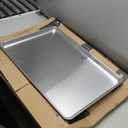 Restaurantware Met Lux 26 x 18 Inch Industrial Baking Pan 1 Heavy-Duty Full-Size Bakery Sheet Pan - Rimmed Edges Endures Up To 392F Aluminum Sheet Pan Dishwashable Ideal For Baking Or Roasting