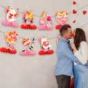 2 x Large, Pack of 8 | 3D Valentine Honeycomb Centerpiece, Red and Pink Valentines Day Centerpieces Table Decorations for Valentine's Day Party Supplies Ideas, Favors