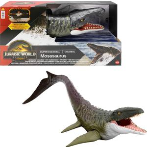 Mattel Jurassic World Rebirth Super Colossal Mosasaurus Action Figure, Dinosaur Toy with 2 Attack Actions, Movie-Accurate & Posable