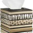 Popular Bath Safari Stripes, Tissue Box, Chocolate