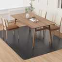 Area Floor Mat for Home, 5'×7' Large Black No Slip Waterproof Vinyl Area Rug for Dining Room, Spill Resistant Hard Floor Protector Cover for Mud Room, Easy Clean Splat Mat for Under High Chair