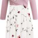 Smallshow Women's Maternity Nursing Dress 3/4 Sleeve Dress for Breastfeeding (XX-Large)