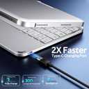 Cousper for iPad mini 7 A17 Pro 2024/ iPad mini 6 Generation Keyboard Case 2021 8.3 Inch with Multi-Touch Trackpad, 360 Rotating Cover with Rainbow Backlit Keyboard for iPad mini 7th/ 6th Gen, Silver