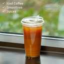 [16oz, 50 pack] Compostable Cups with Lids Eco plant based cups with strawless snap-fit sipper lids- Green Eco Friendly Alternative to Clear Plastic Cups with