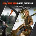 Autubin 2-in-1 Electric Pole Saw for Tree Trimming,1200W Brushless Cordless Pole Saw & 8 Inch Mini Chainsaw with 2 x 4.0Ah 21V Batteries,16 FT Max Reach & Multi-Angle, Tree Trimmer for Branch Cutting.