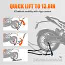 Motorcycle Rear Wheel Stand, with U + L Fork Swingarm Spool, 850lbs Capacity Universal Paddock Lift Jack Stand, Compatible With Most Yamaha Honda Kawasaki Suzuki BMW Motorcycles(New Update)