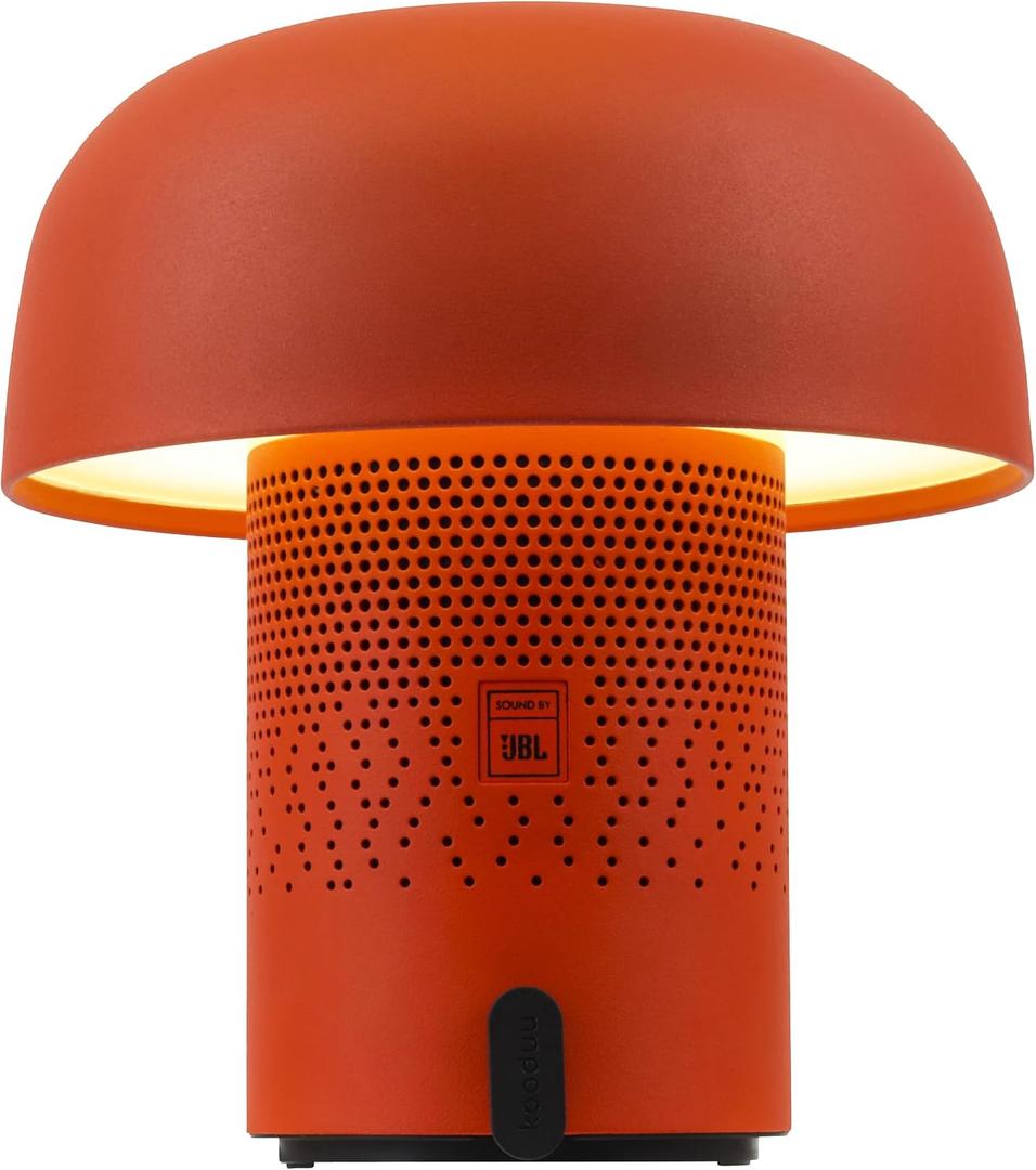 Kooduu Sensa Play Bluetooth Speaker Light with Cordless, Rechargeable Speaker & Light with Touch Control for Indoor/Outdoor Use, Orange