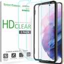 amFilm Screen Protector for Samsung Galaxy S21 Plus 5G 6.7 inch (2021), Fingerprint ID Compatible, HD Clear, Flex Film NOT Glass, Case Friendly with Easy Installation Tray (Pack of 2)