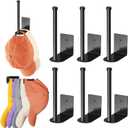 6 Pack Hat Racks for Baseball Caps, Stainless Steel Hat Organizer for Baseball Cap, Hat Holder Storage Organizer, Hat Hanger Strong Adhesive/Wall Drilled for Door, Bedroom, Closet(Black 6 in)