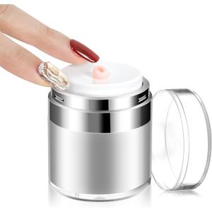 Airless Pump Jar 1.7 oz 2 Pack, Premium Quality Leakproof Acrylic Moisturizer Dispenser with Precise Pump, Refillable Travel Containers for Lotion, Skincare, Makeup, Face Cream