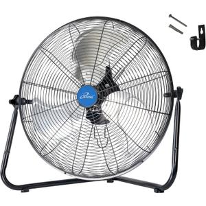 iLIVING 20 Inch Heavy Duty Floor & Wall Mount Fan - 5500 CFM High Velocity, 160-Watt, 3-Speed, Industrial Cooling for Garage, Workshop, Office, Home - UL Listed, Black
