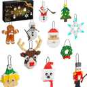 Christmas Ornaments Building Kit, Christmas Tree, Wreath, Santa, Snowman, Gingerbread, Reindeer, Nutcrackers, Snowflake 11-in-1. Stocking Stuffers Decor Toys Gifts for Boys Girls Kids