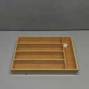 Silverware Organizer Kitchen Drawer Organizer Utensil Organizer Bamboo Silverware Holder Cutlery Organizer in Drawer Flatware Organizer Tray(5 slots, Natural