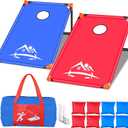 NZQXJXZ 3x2 ft Cornhole Board Set with 8 Bean Bags and Carrying Bag, Outdoor Toss Game Set for Kids and Adults, Portable Corn Hole Sets for Beach Lawn Backyard (Solid Red Blue)