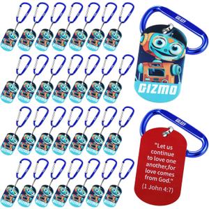 Novabright 50 Pcs VBS 2026 Bible Memory Mission Tags and Carabiners for 25 Kids Galaxy Religious Scripture 2026 Vbs Labels for Vacation Bible School Church Sunday School Prizes Supplies