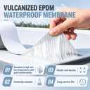 Pushglossy 1 Roll EPDM Rubber Roofing Membrane 50 Mil, 39" x 10 Ft, White